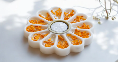 marble Flower T light holder
