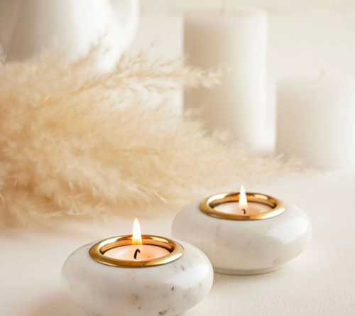 Marble Tea Light Candle Holders 1