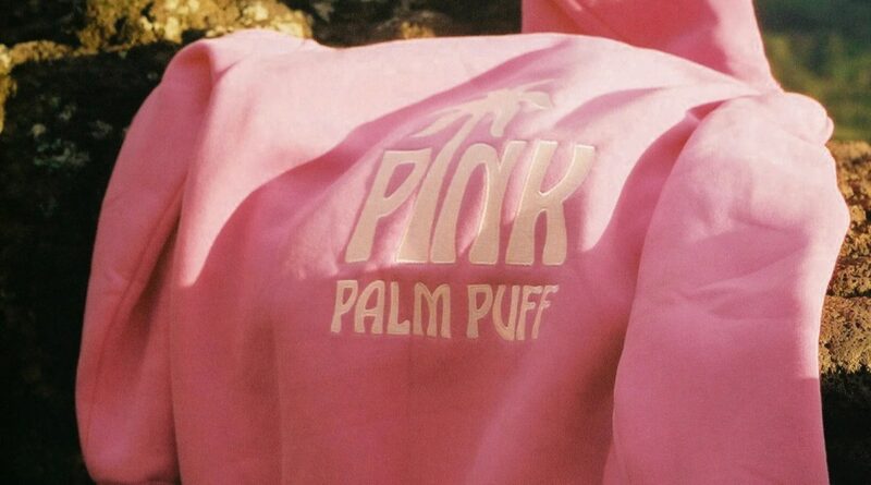 Pink Palm Puff Hoodies