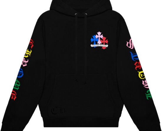 chrome hearts black and multicolor cross logo hoodie 550x505 1 1